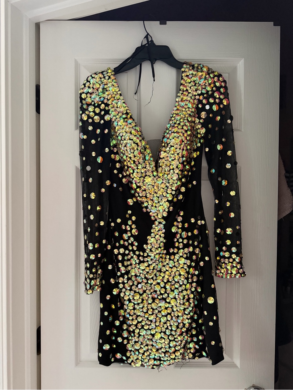 Brand new with tags Elegant Black and Gold aborealis Embellished Dress